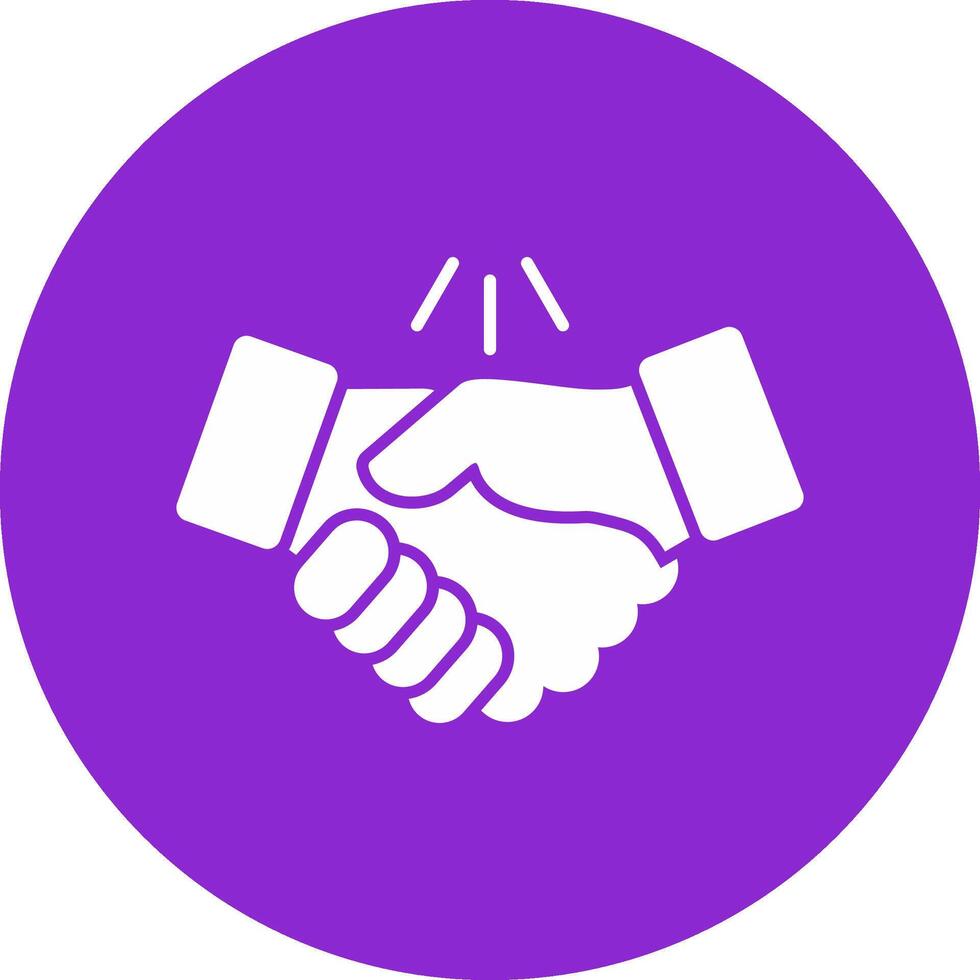 Handshake Glyph Circle Icon vector