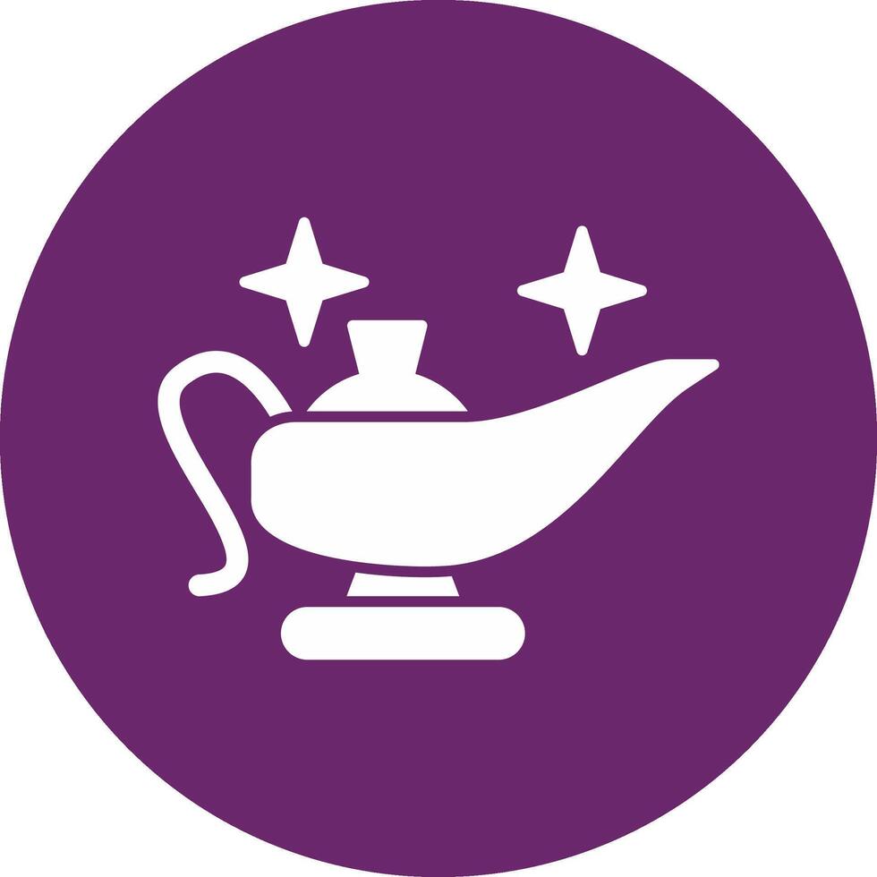 Magical Lamp Glyph Circle Icon vector