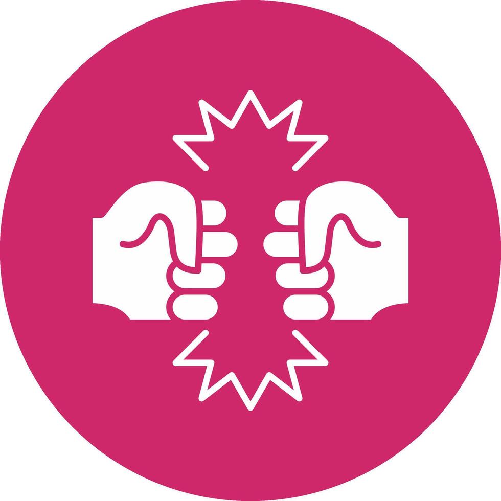 Fighting Glyph Circle Icon vector