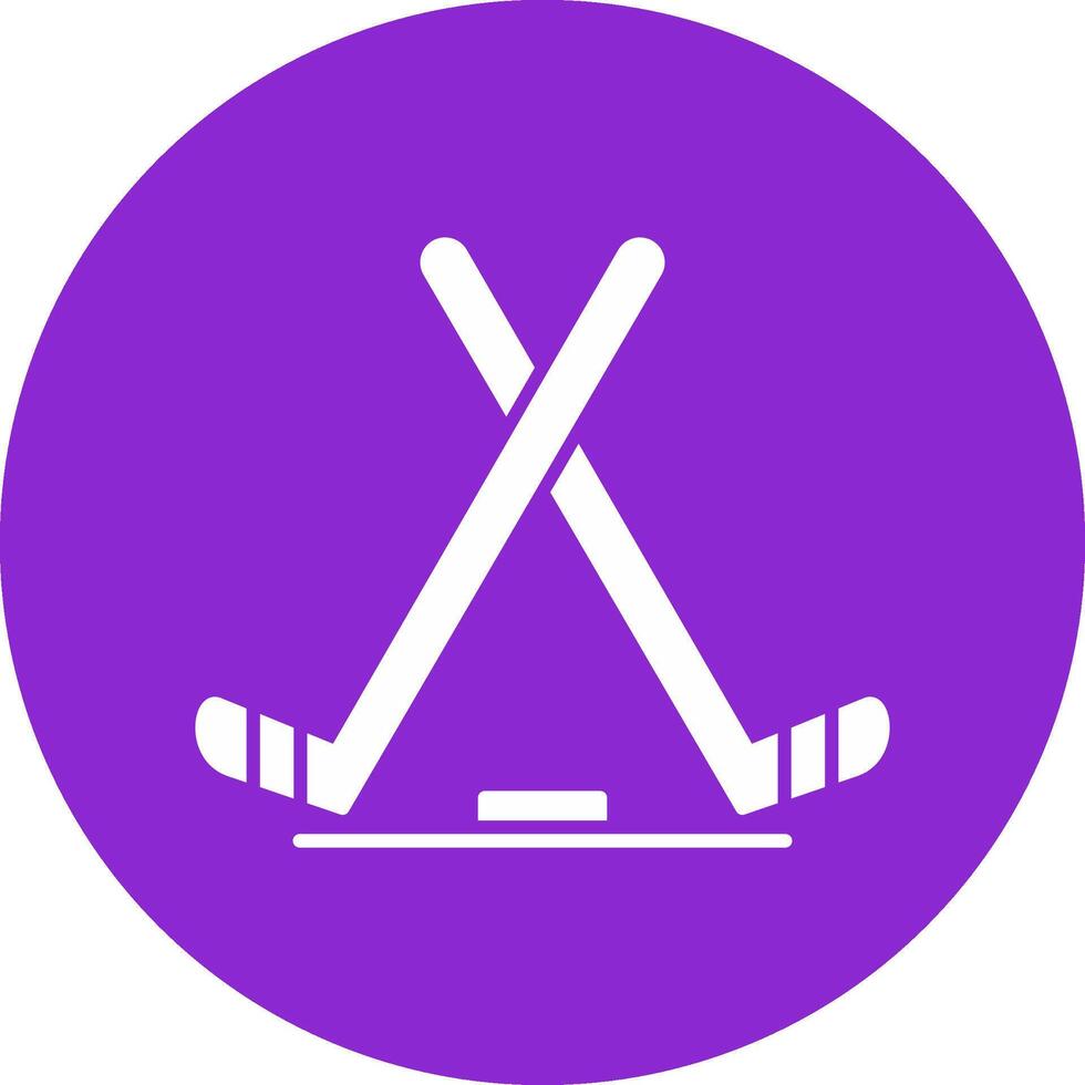 Ice Hockey Glyph Circle Icon vector