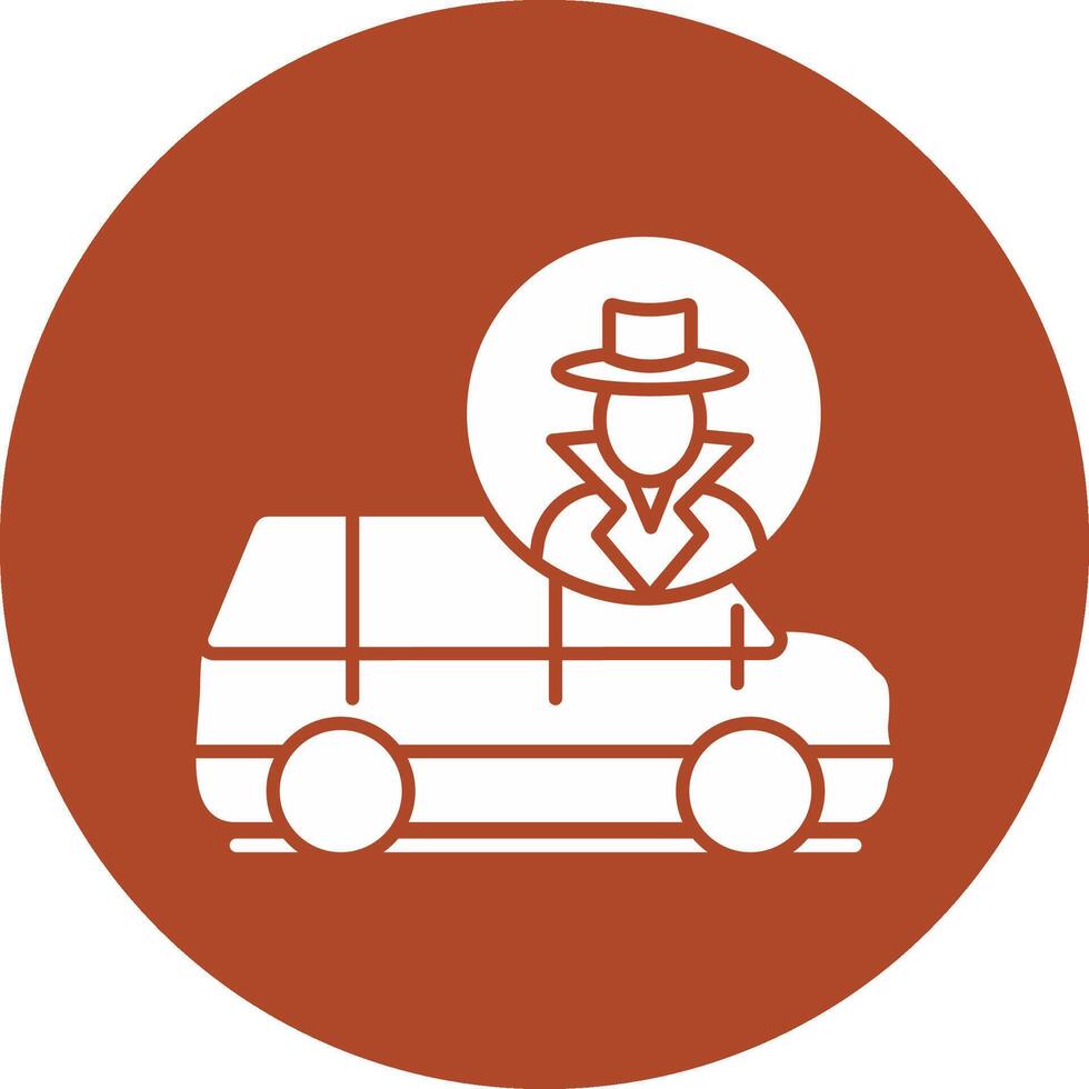 Thief Van Glyph Circle Icon vector