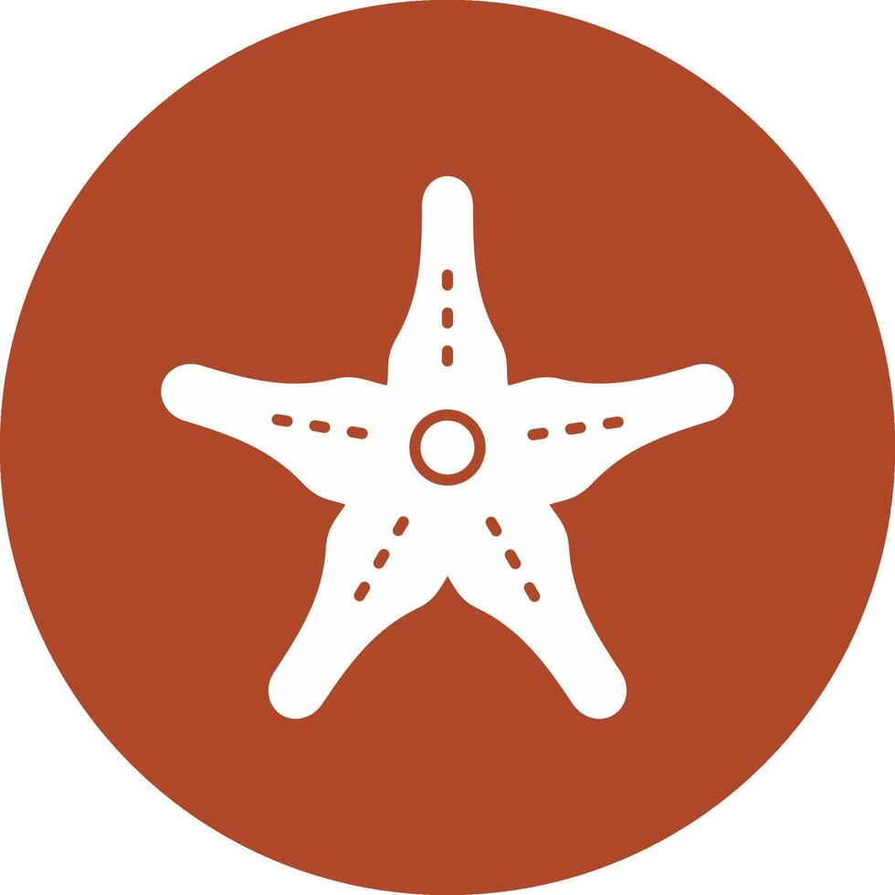 StarFish Glyph Circle Icon vector