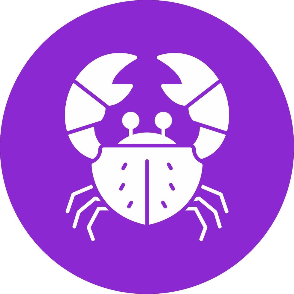 Crab Glyph Circle Icon vector