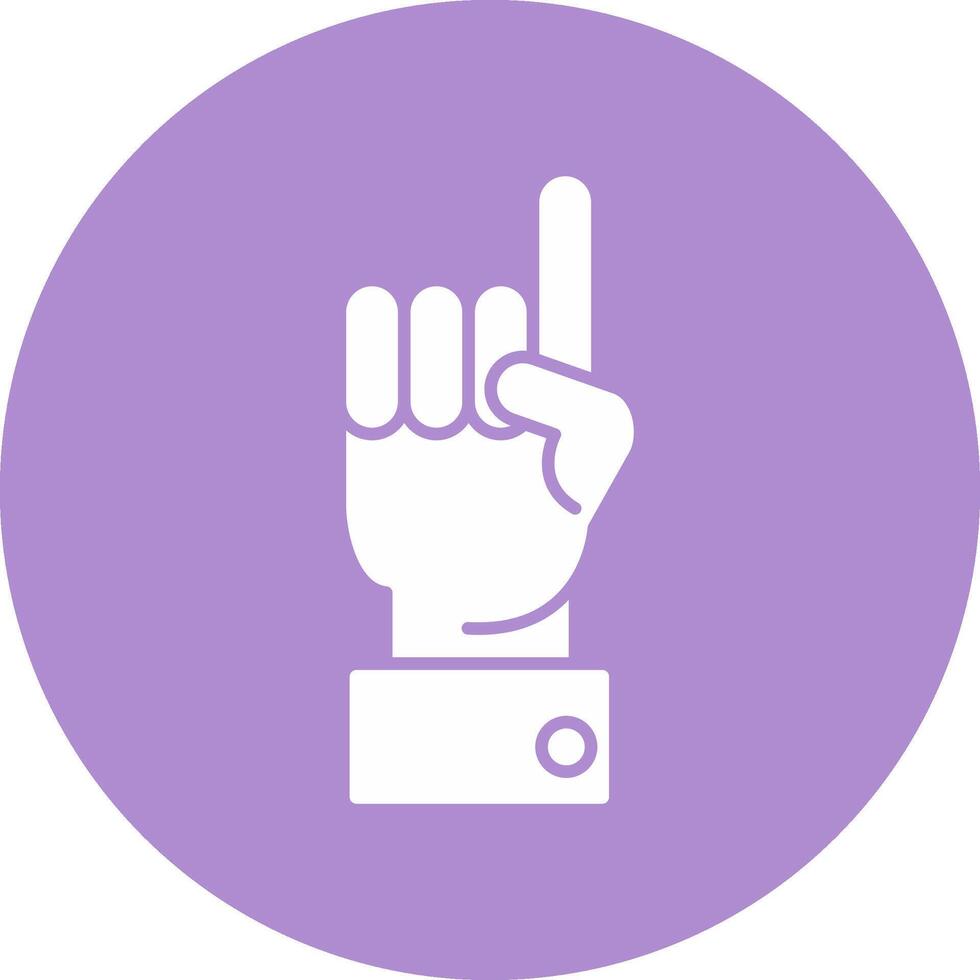 Raised Finger Glyph Circle Icon vector