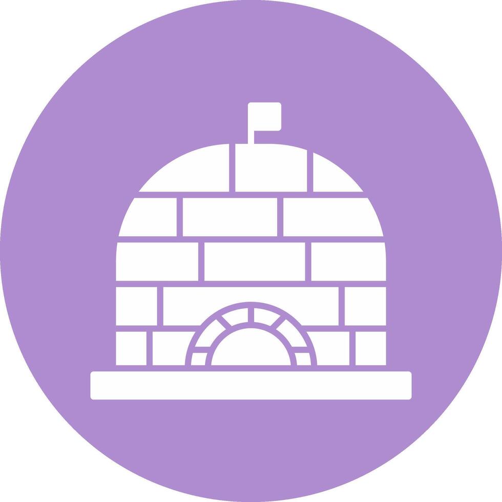 Igloo Glyph Circle Icon vector