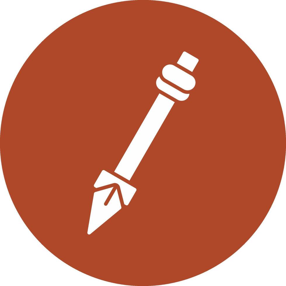 Spear Glyph Circle Icon vector