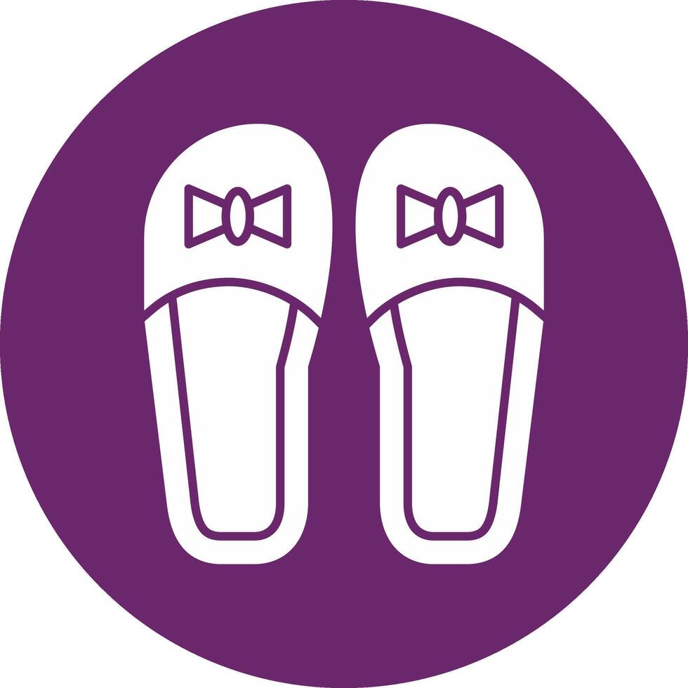 Slippers Glyph Circle Icon vector