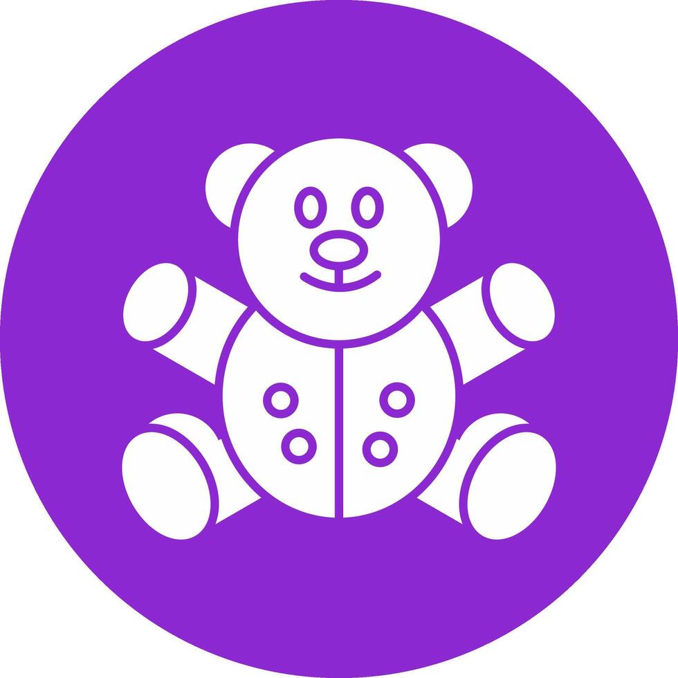 Bear Glyph Circle Icon vector