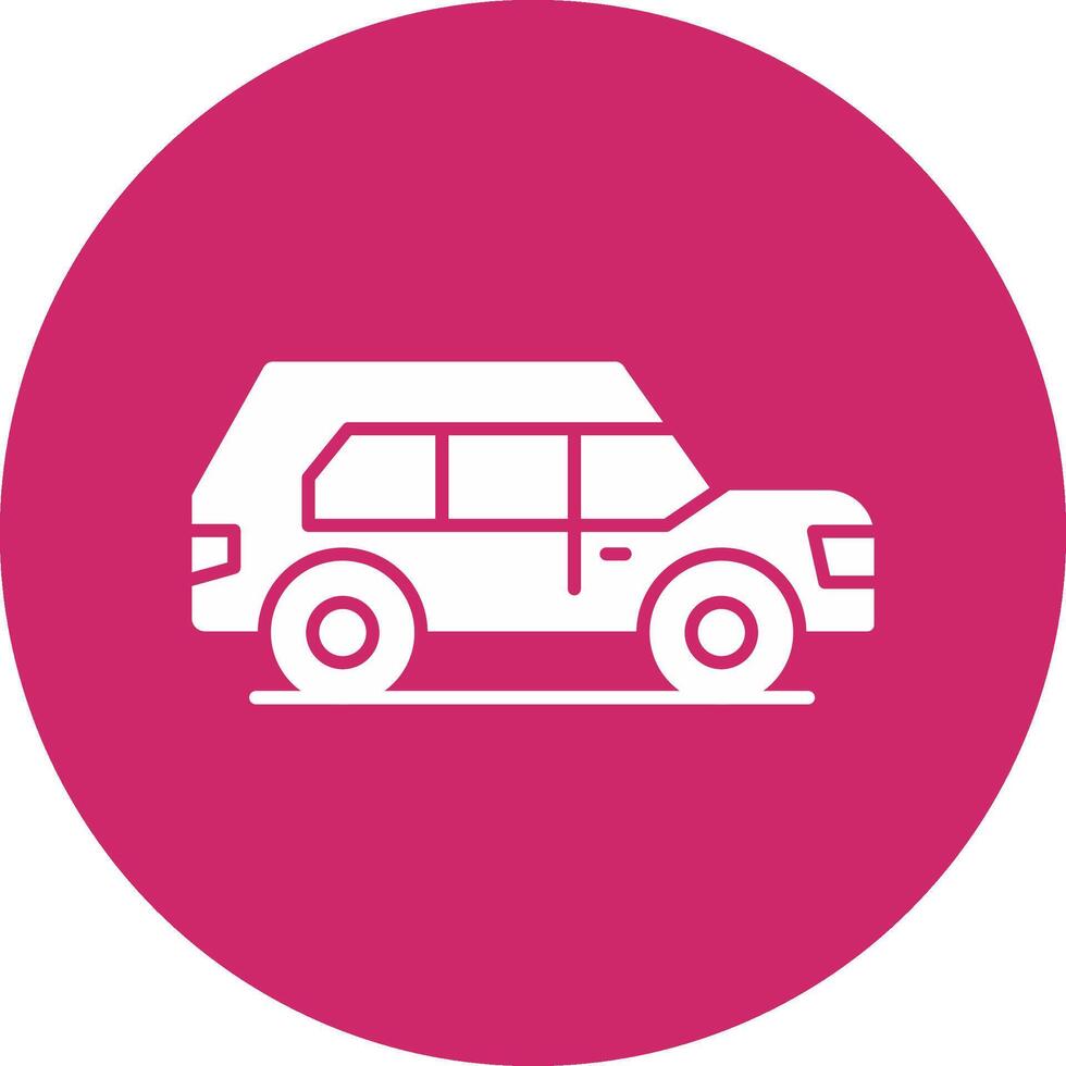 Wagon Glyph Circle Icon vector