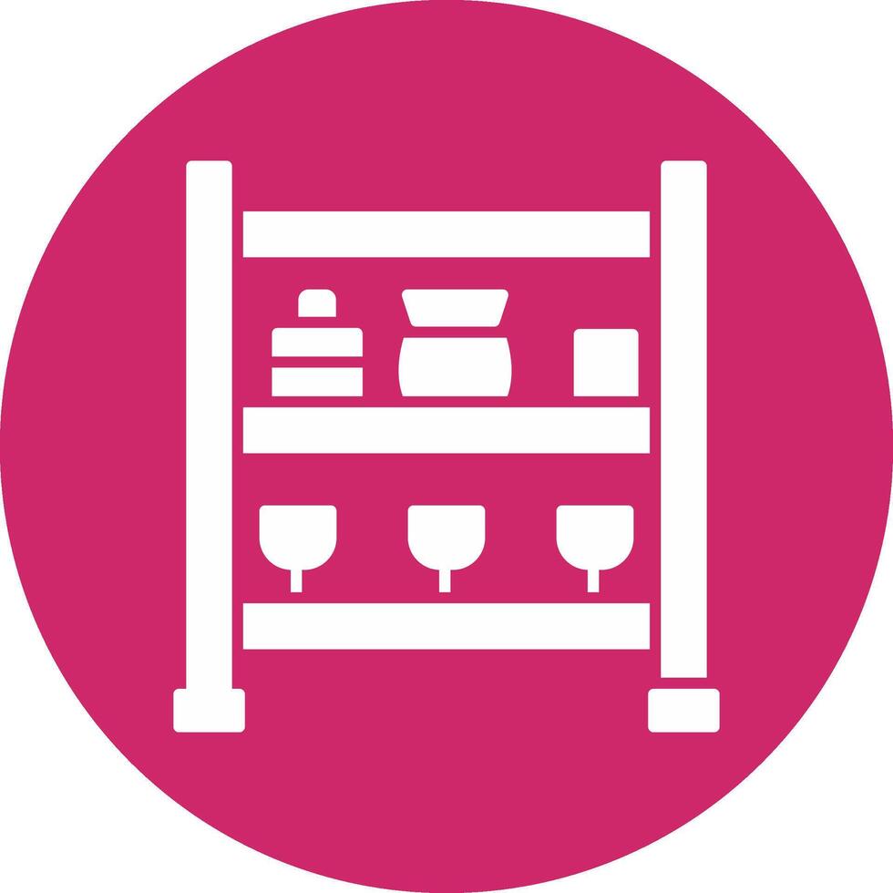 Shelves Glyph Circle Icon vector