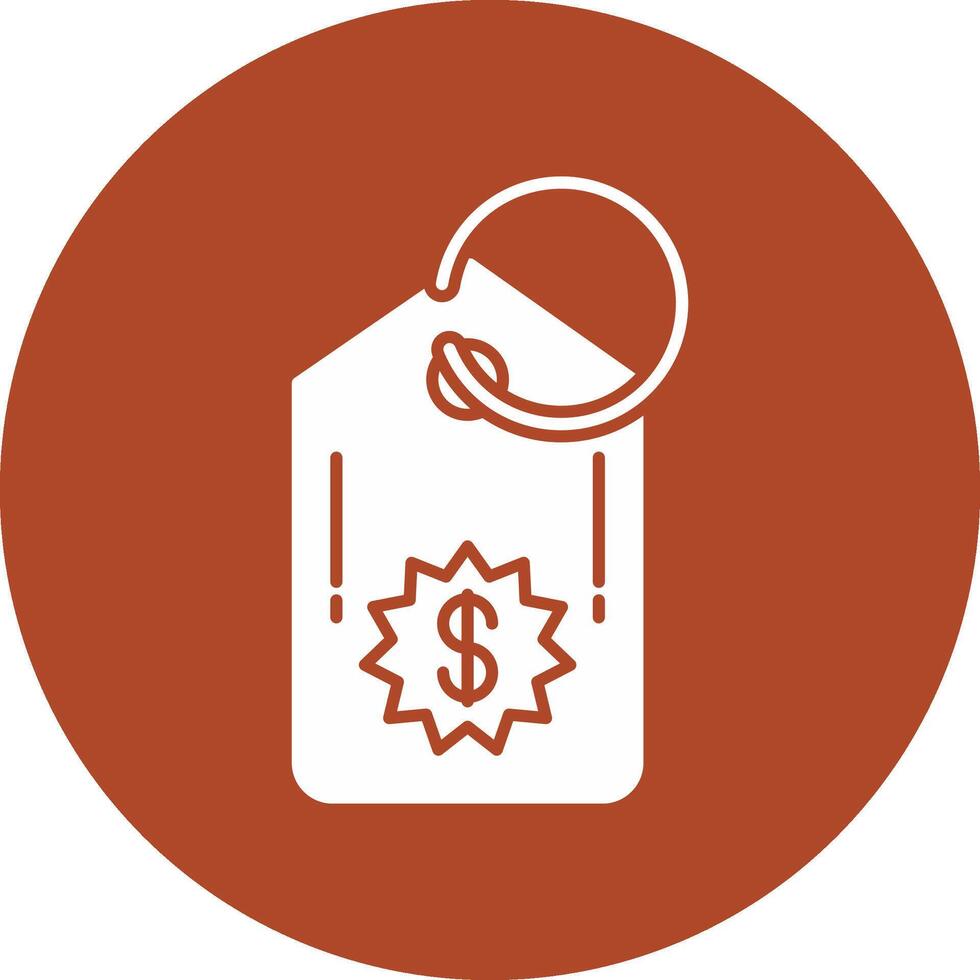 Price Tag Glyph Circle Icon vector