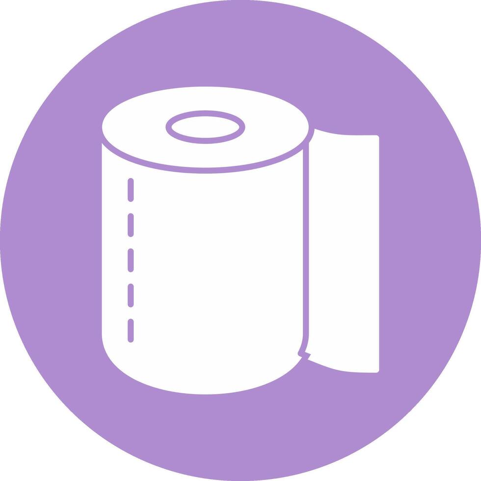 Toilet Roll Glyph Circle Icon vector