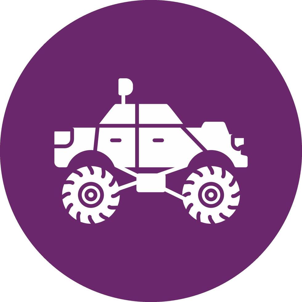 Monster Truck Glyph Circle Icon vector