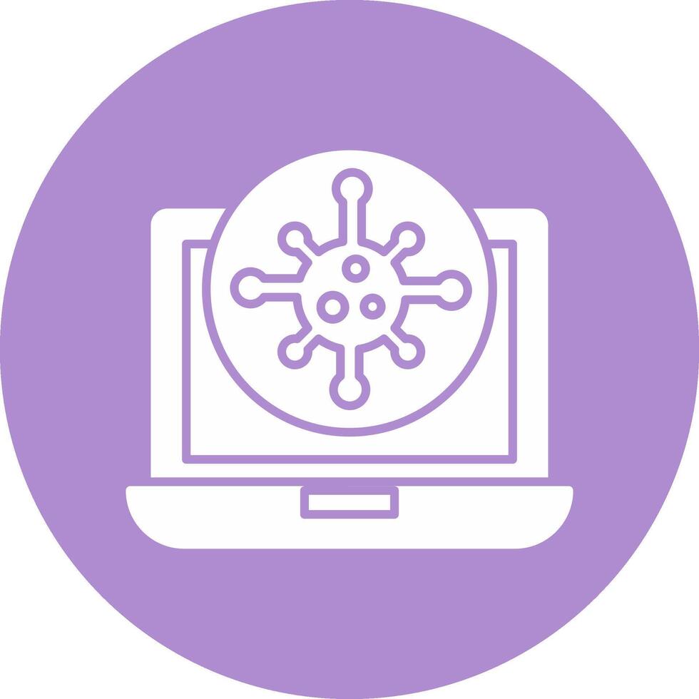 Virus Glyph Circle Icon vector