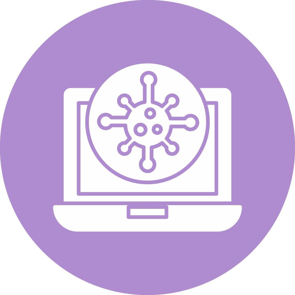 Virus Glyph Circle Icon vector