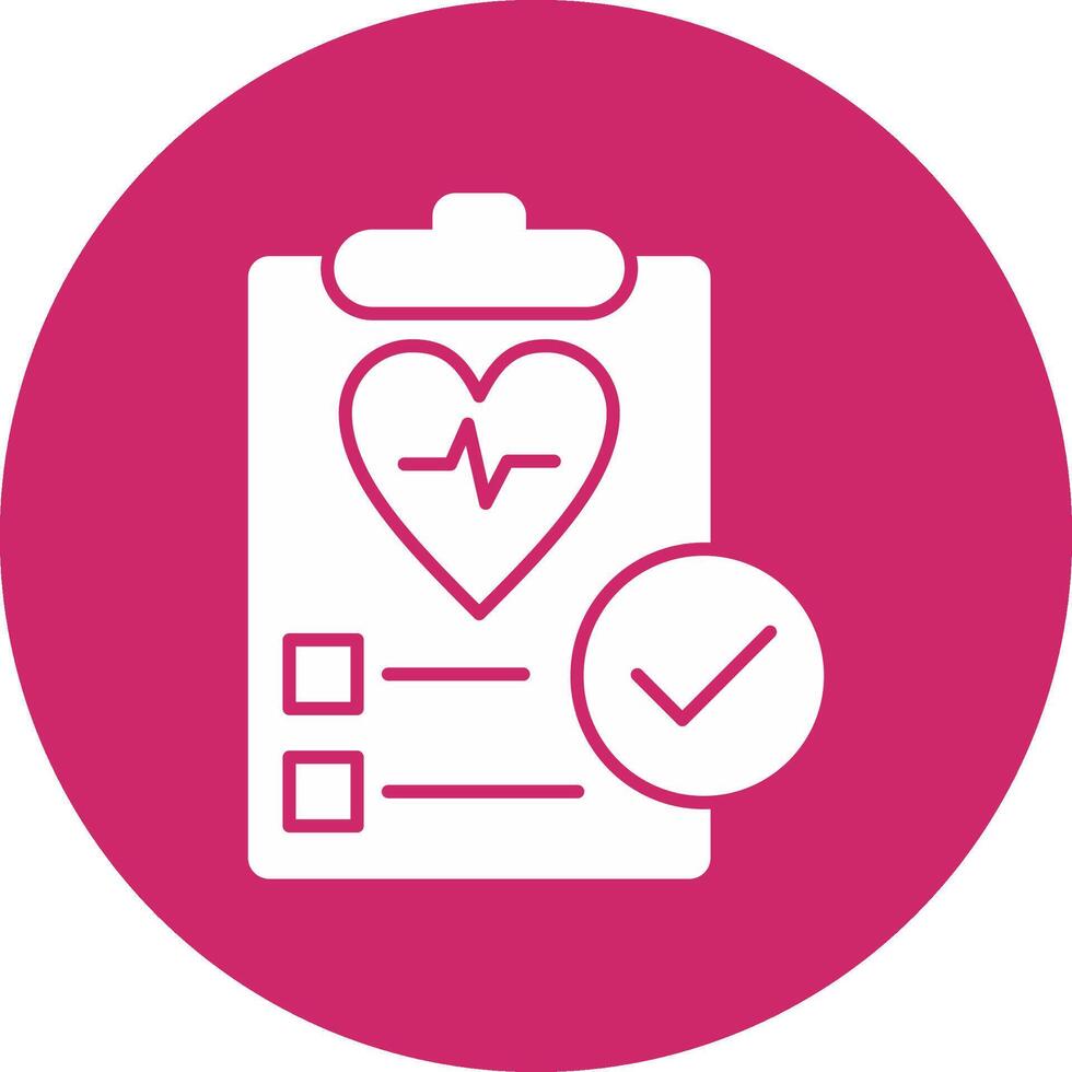 Health Check Glyph Circle Icon vector