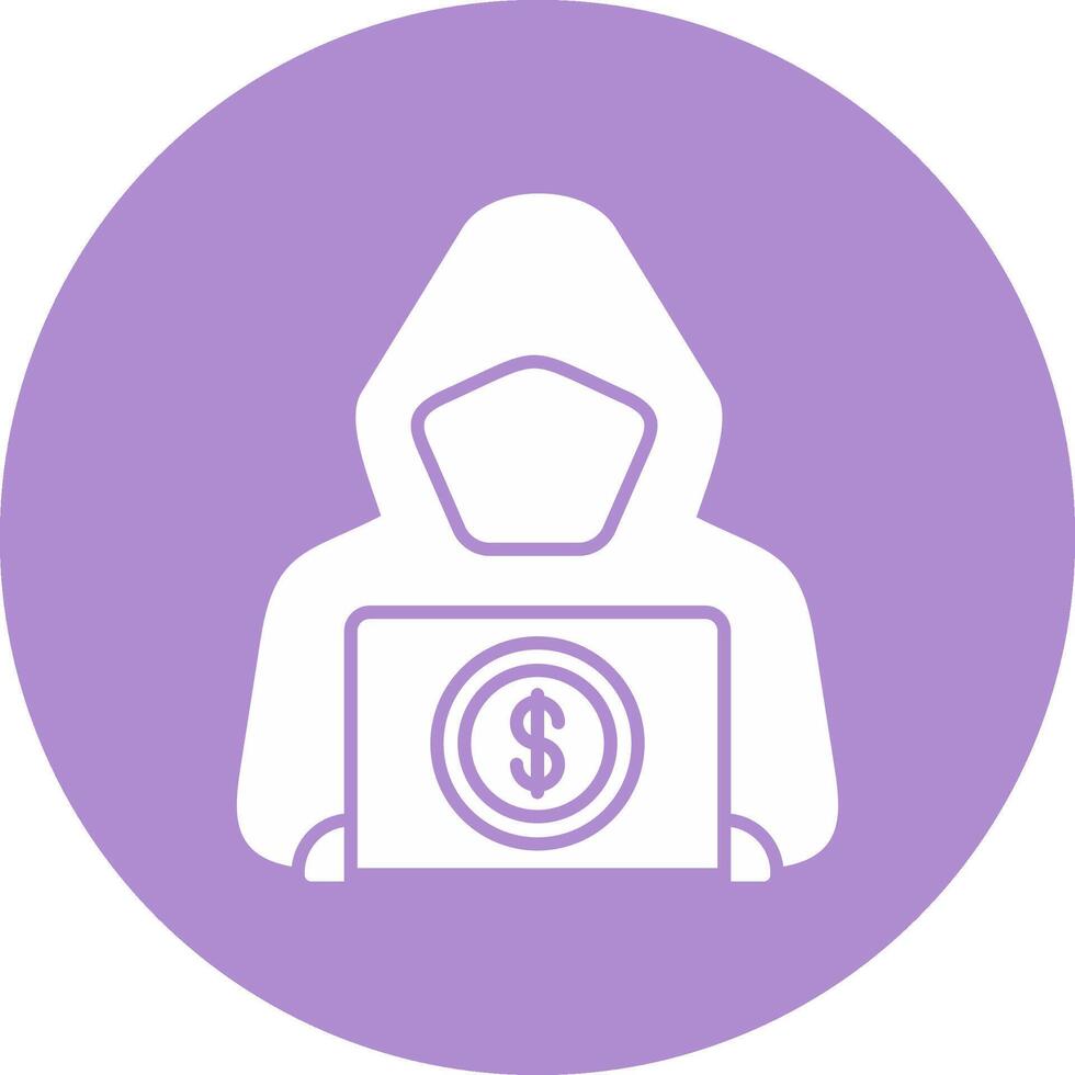 Money Laundering Glyph Circle Icon vector