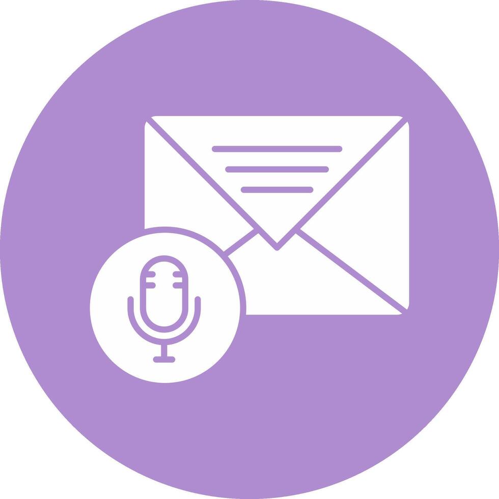 Audio Message Glyph Circle Icon vector