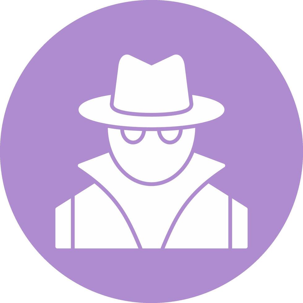 Spy Glyph Circle Icon vector