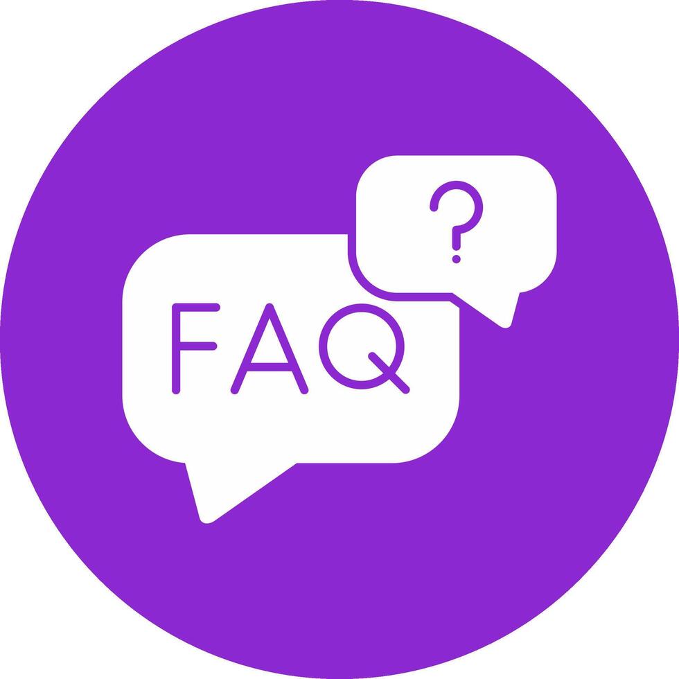 Faq Glyph Circle Icon vector