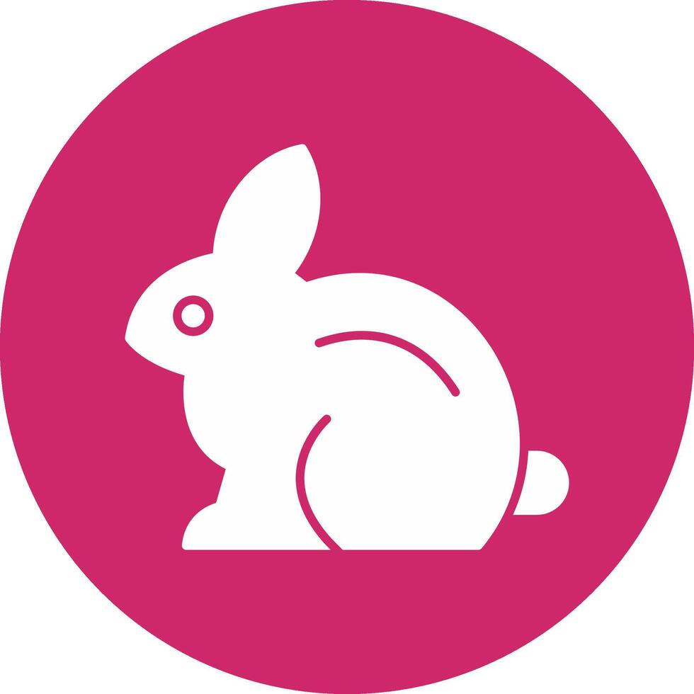 Rabbit Glyph Circle Icon vector