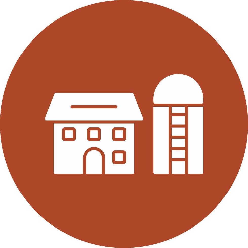 Silo Glyph Circle Icon vector