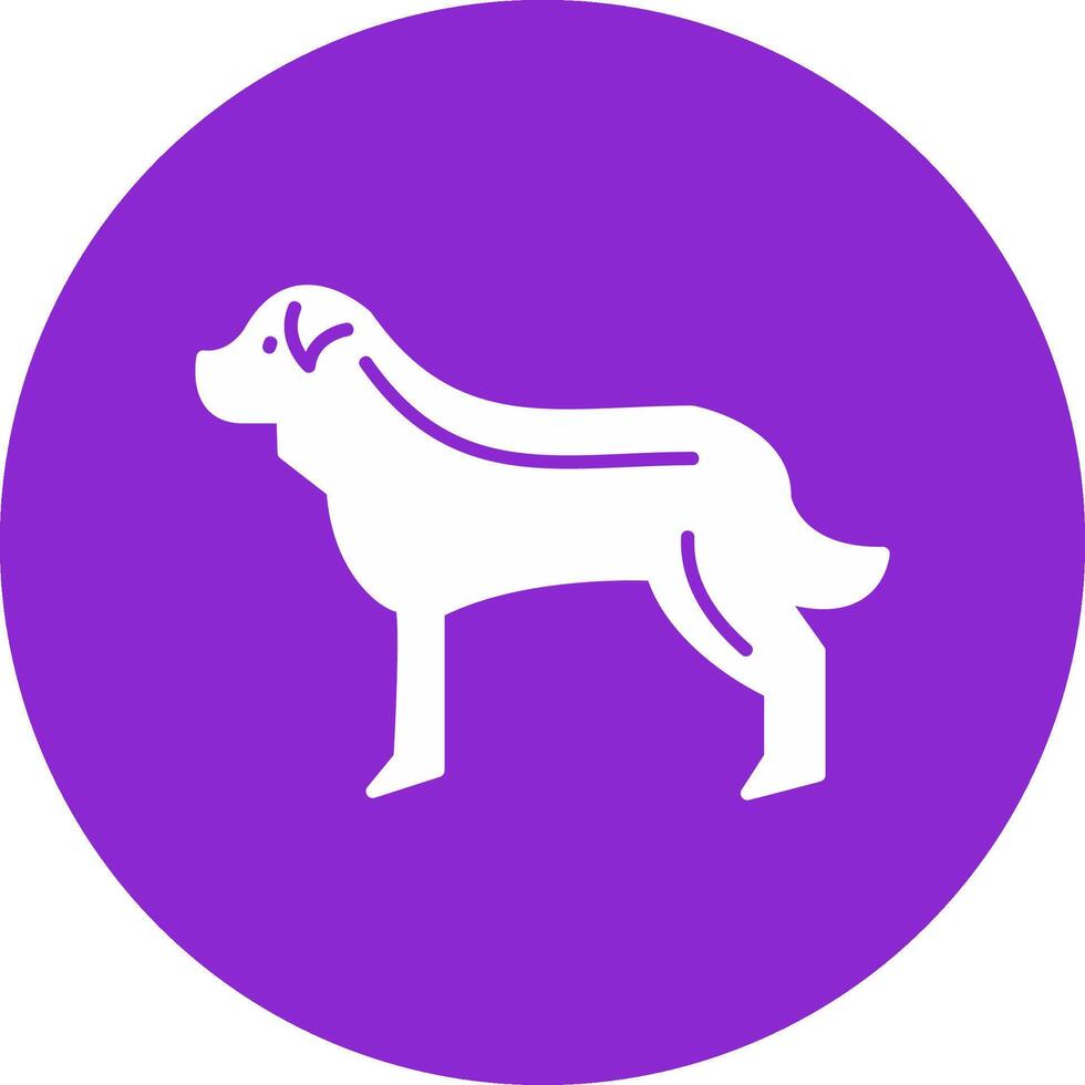 perro glifo circulo icono vector