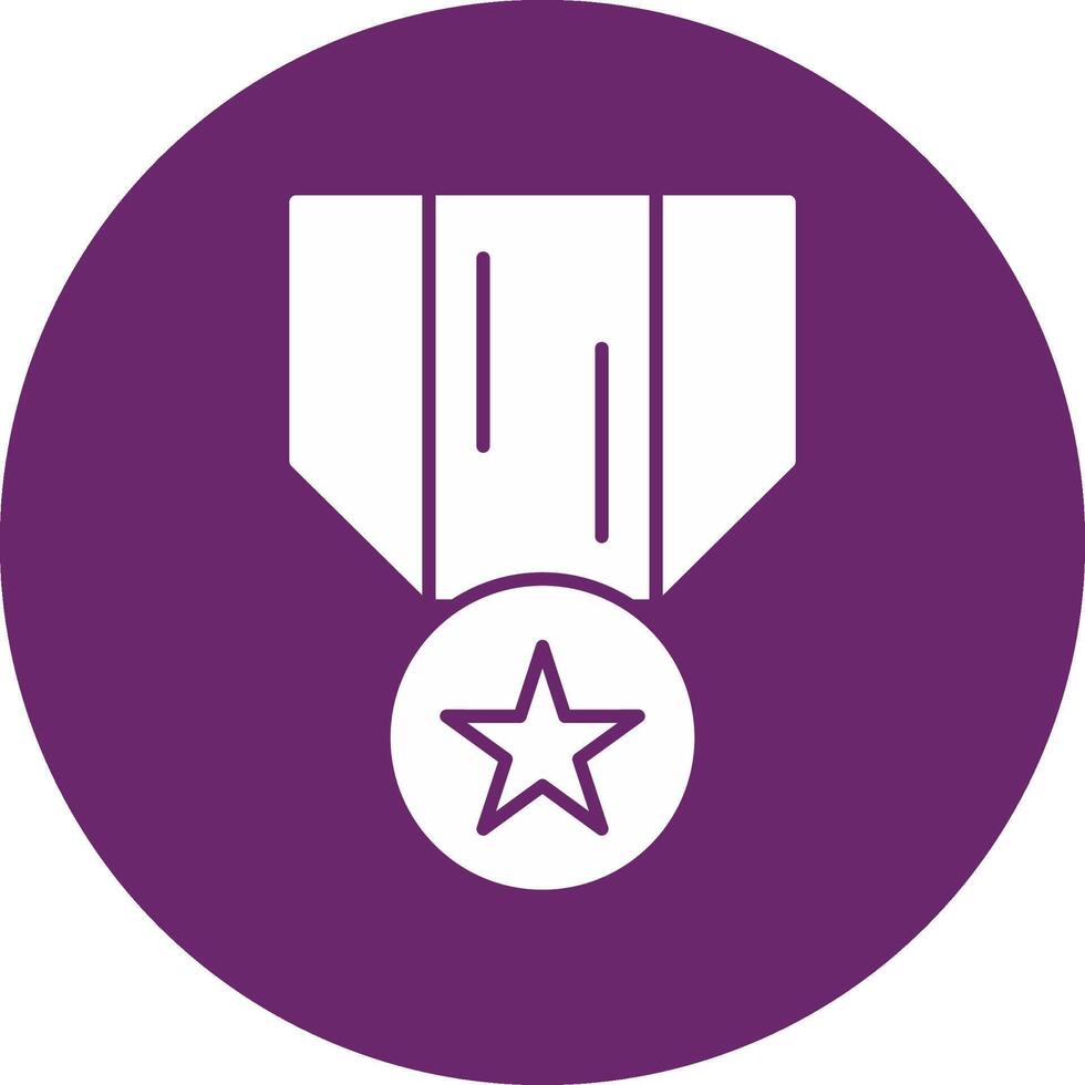 medalla de honor glifo circulo icono vector