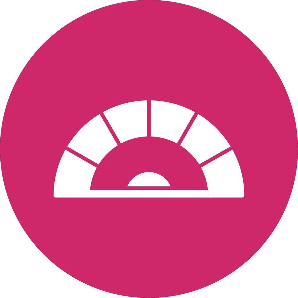 Protractor Glyph Circle Icon vector