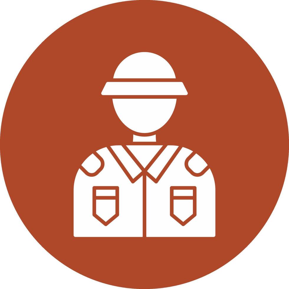 Soldier Glyph Circle Icon vector