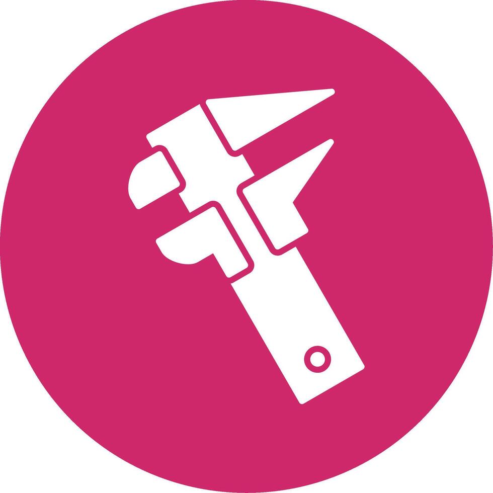 Caliper Glyph Circle Icon vector
