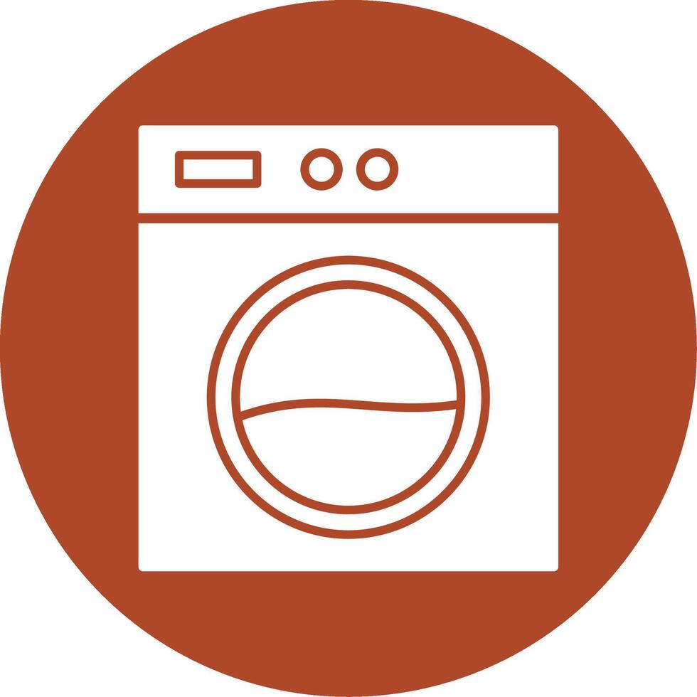 Laundry Machine Glyph Circle Icon vector