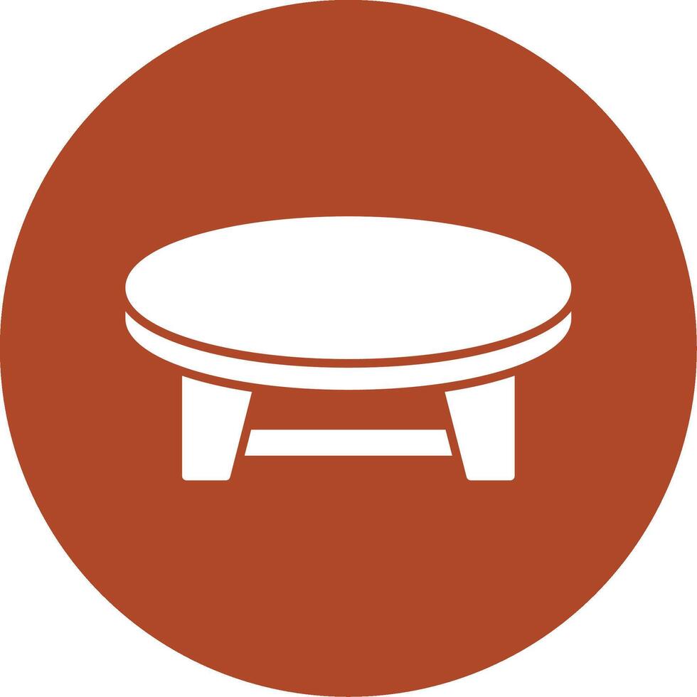 Coffee Table Glyph Circle Icon vector