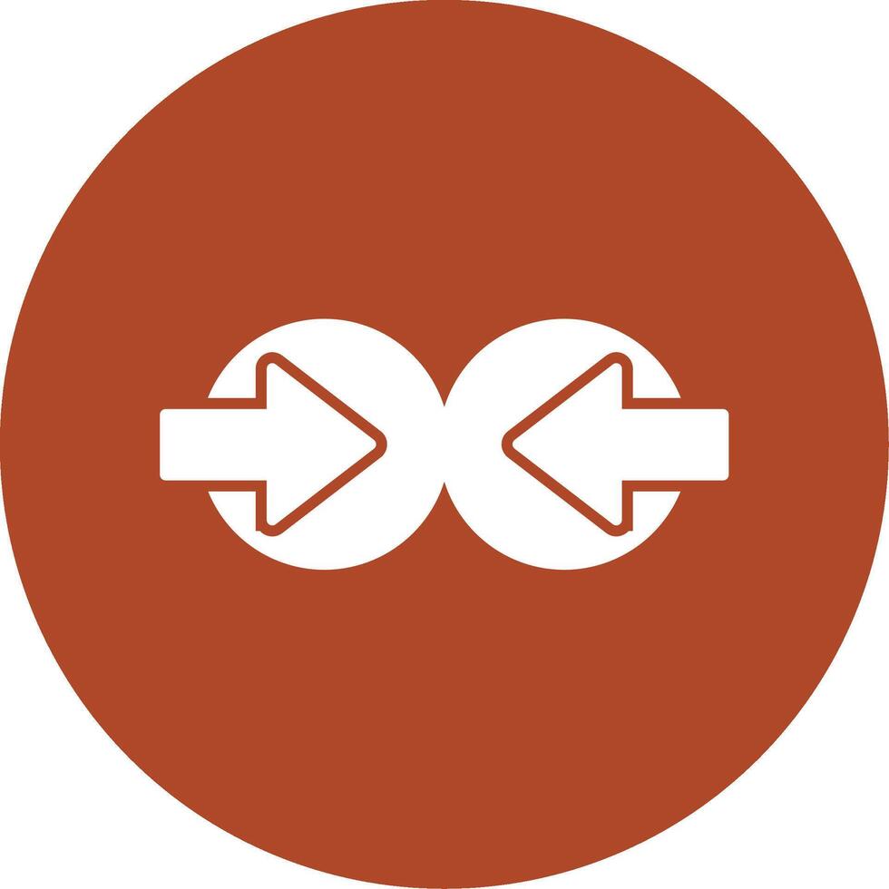 Collision Glyph Circle Icon vector
