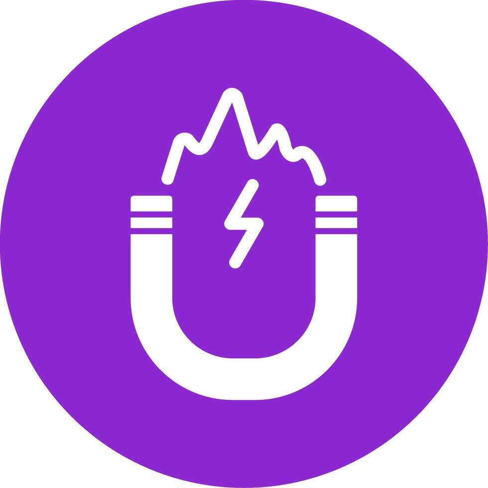 Electromagnetic Glyph Circle Icon vector