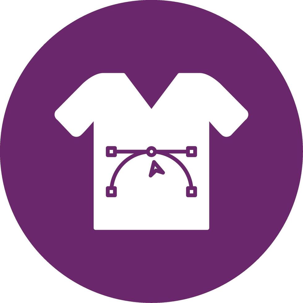 Shirt Design Glyph Circle Icon vector