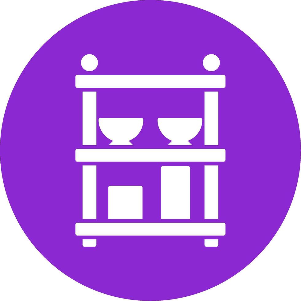 Shelves Glyph Circle Icon vector