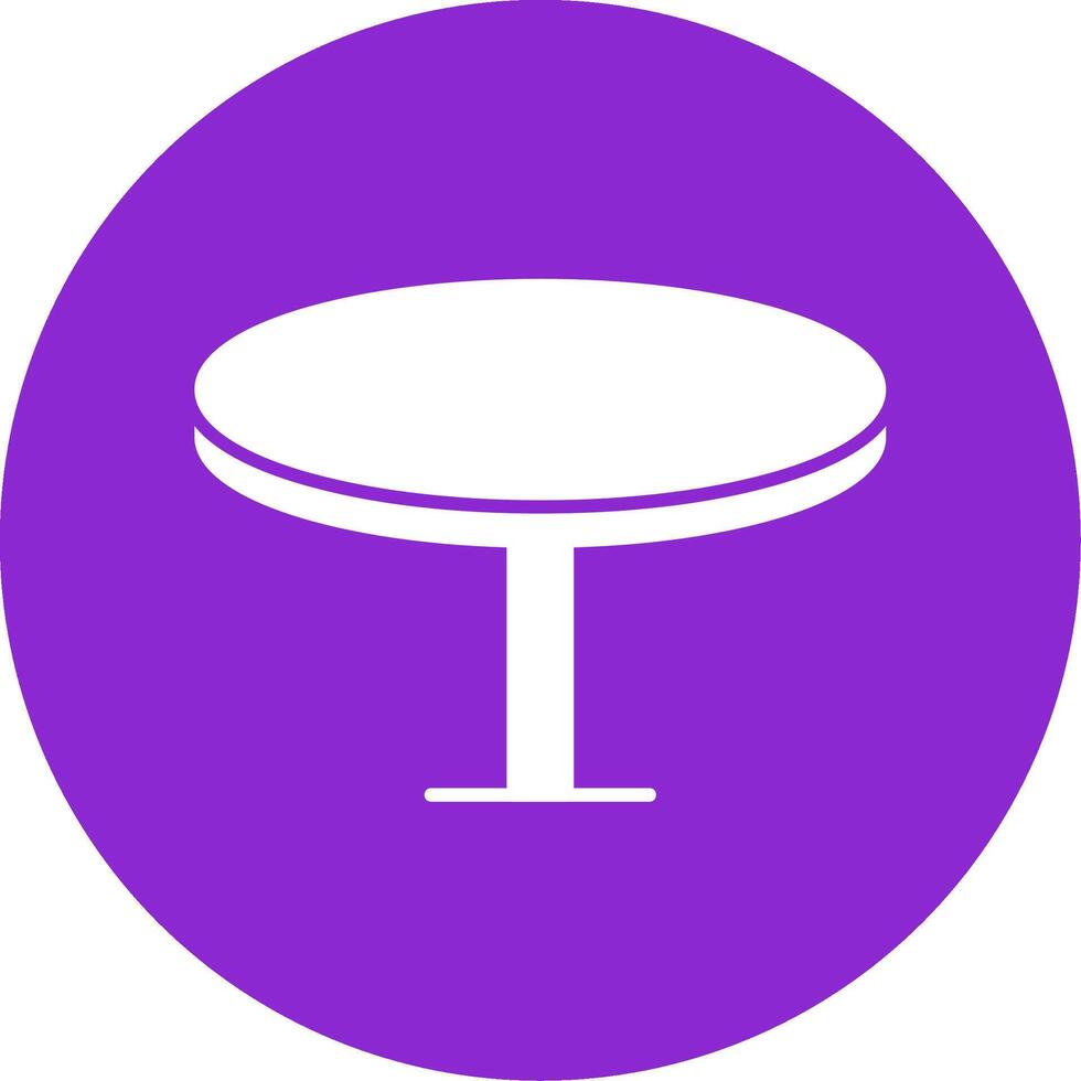 Round Table Glyph Circle Icon vector