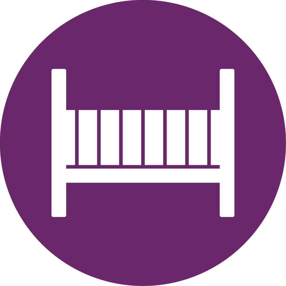 Baby Crib Glyph Circle Icon vector