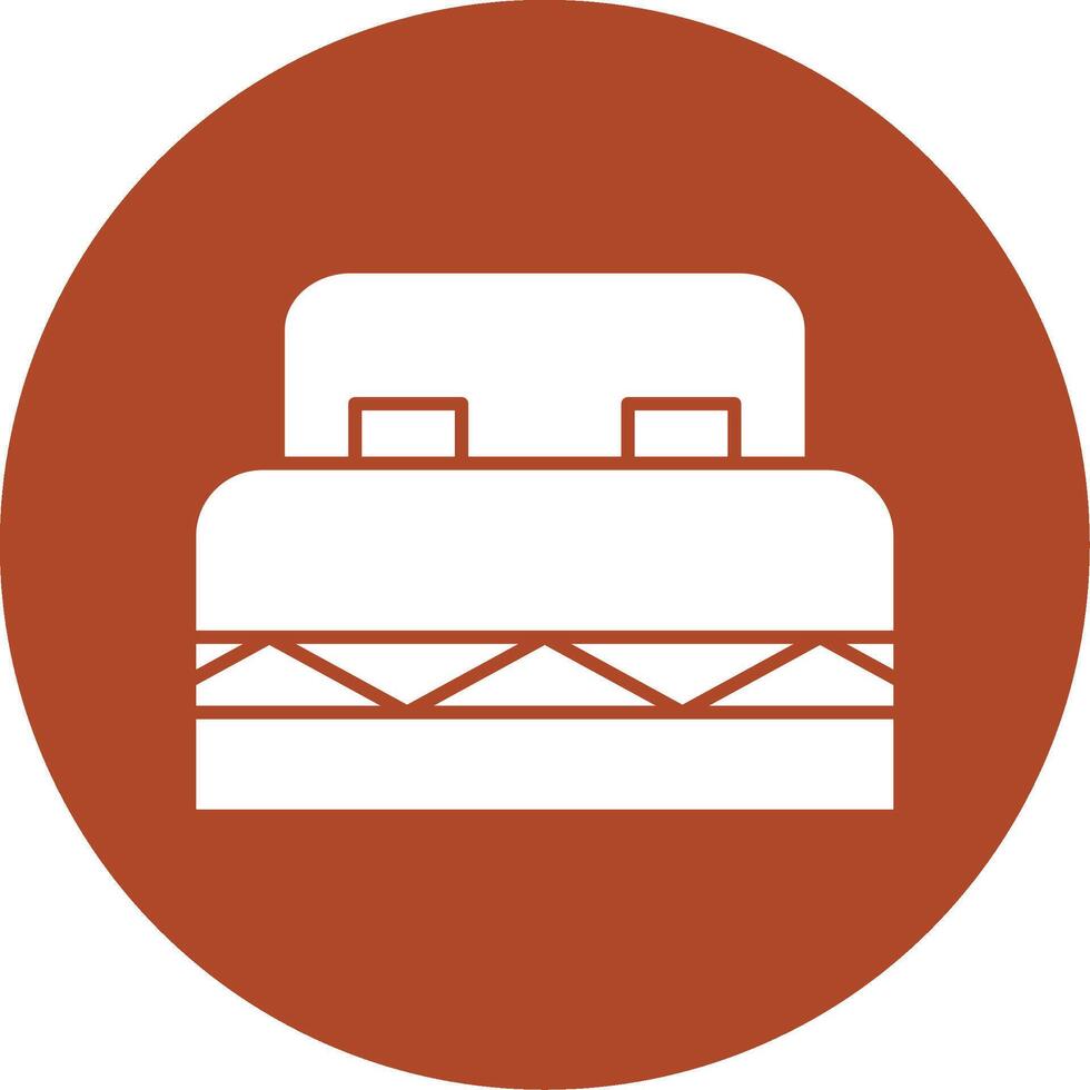 Double Bed Glyph Circle Icon vector