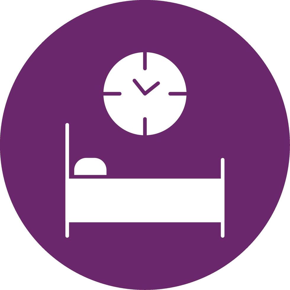 Bed Time Glyph Circle Icon vector