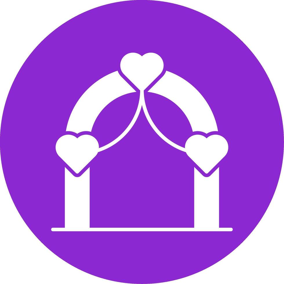 Wedding Arch Glyph Circle Icon vector