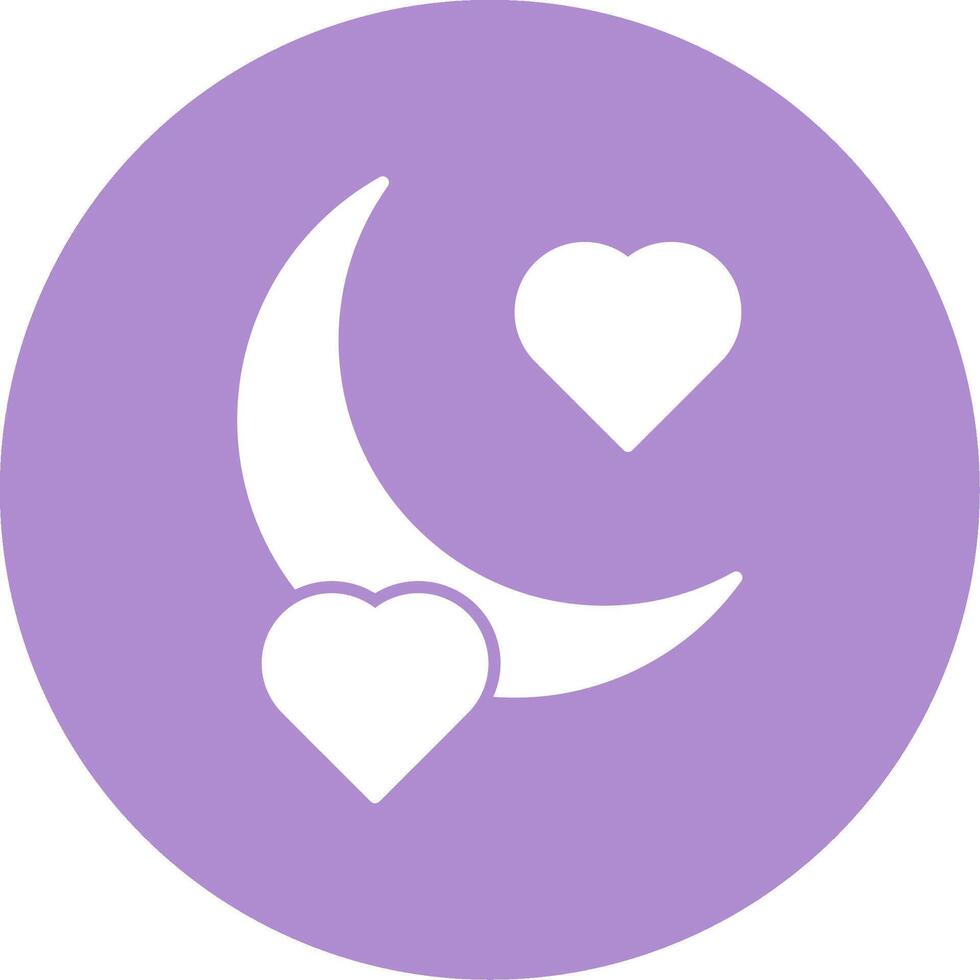 Honey Moon Glyph Circle Icon vector