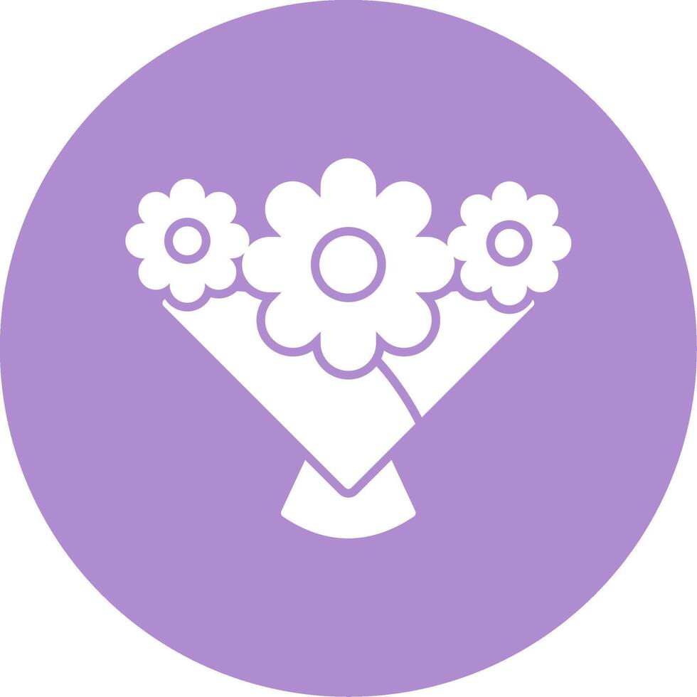 Flower Bouquet Glyph Circle Icon vector