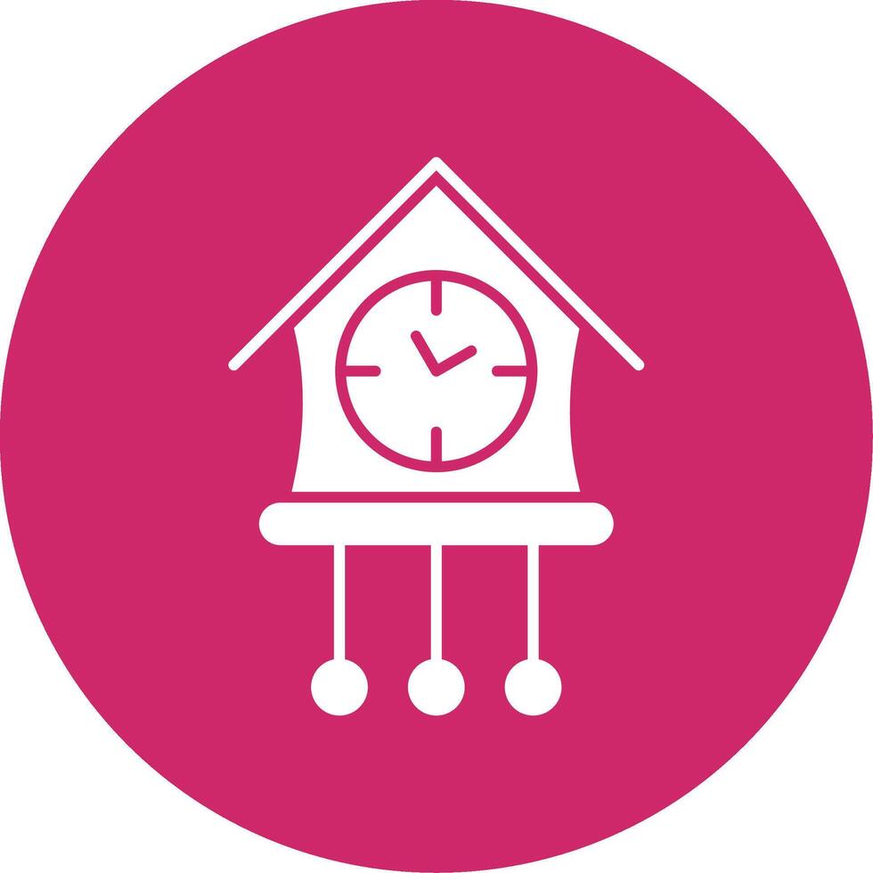 Cuckoo Clock Glyph Circle Icon vector