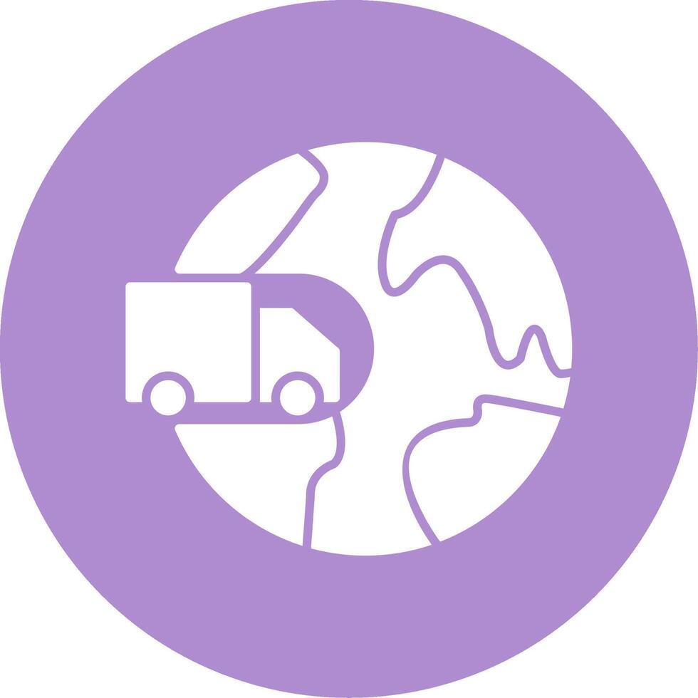 International Shipping Glyph Circle Icon vector