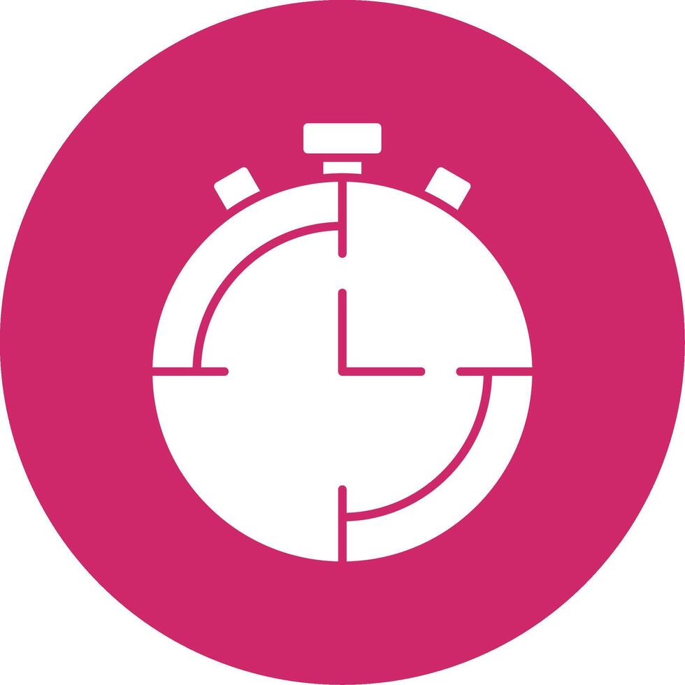 Stopwatch Glyph Circle Icon vector