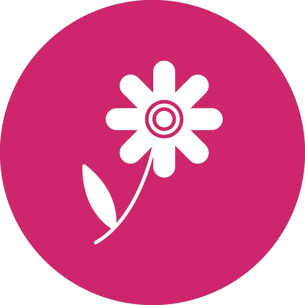 Chamomile Glyph Circle Icon vector