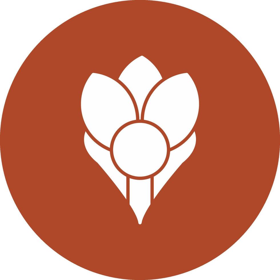 Crocus Glyph Circle Icon vector