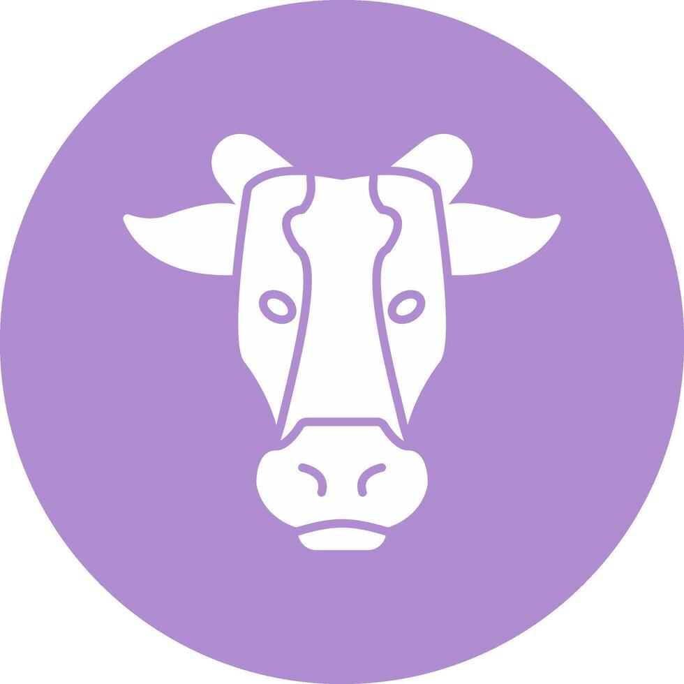 Cow Glyph Circle Icon vector
